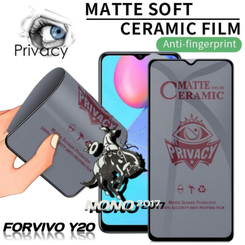 TEMPERED GLASS PRIVACY VIVO T1 5G Y20 Y20S Y12S Y20S(G)  Y20iTEMPERED CARAMIX MATTE ANTI PECAH
