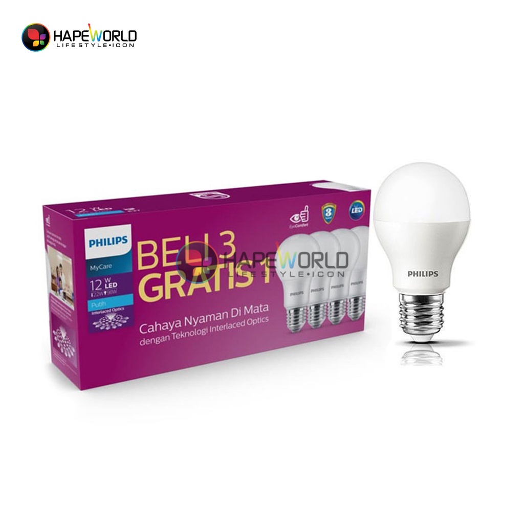 PHILIPS MULTIPACK [ 8W,10W,12W] CD E27 LED bulb Isi 4 pcs