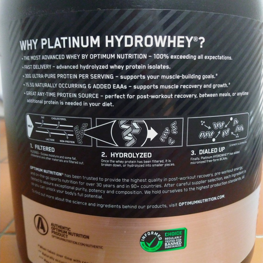 ON Optimum Nutrition Platinum Hydro Whey Protein Isolate 3.5lbs 1.64kg