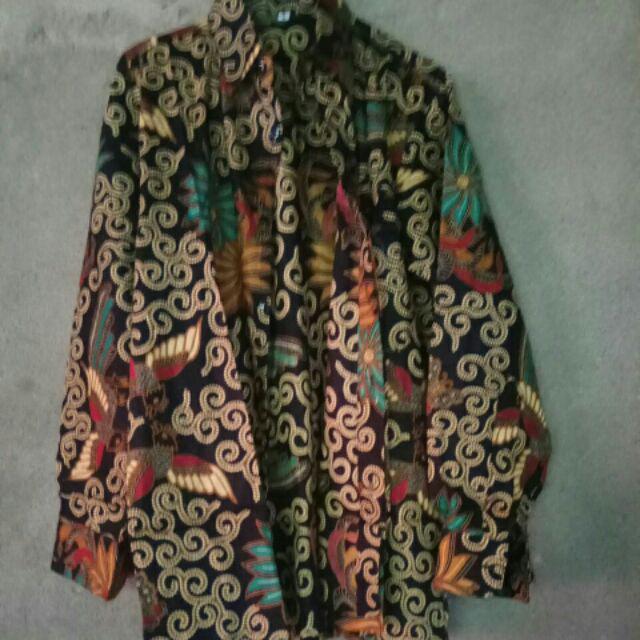 Grosir Batik Hrb026 Kenongo Kemeja Tosca Pendek Pekalongan Padi M L Xl Sogan Prin Halus Kemeja Batik