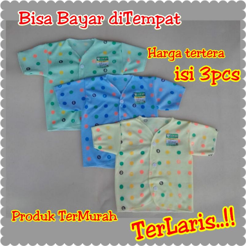 Baju bayi Pendek Polkadot 3pcs Terlaris