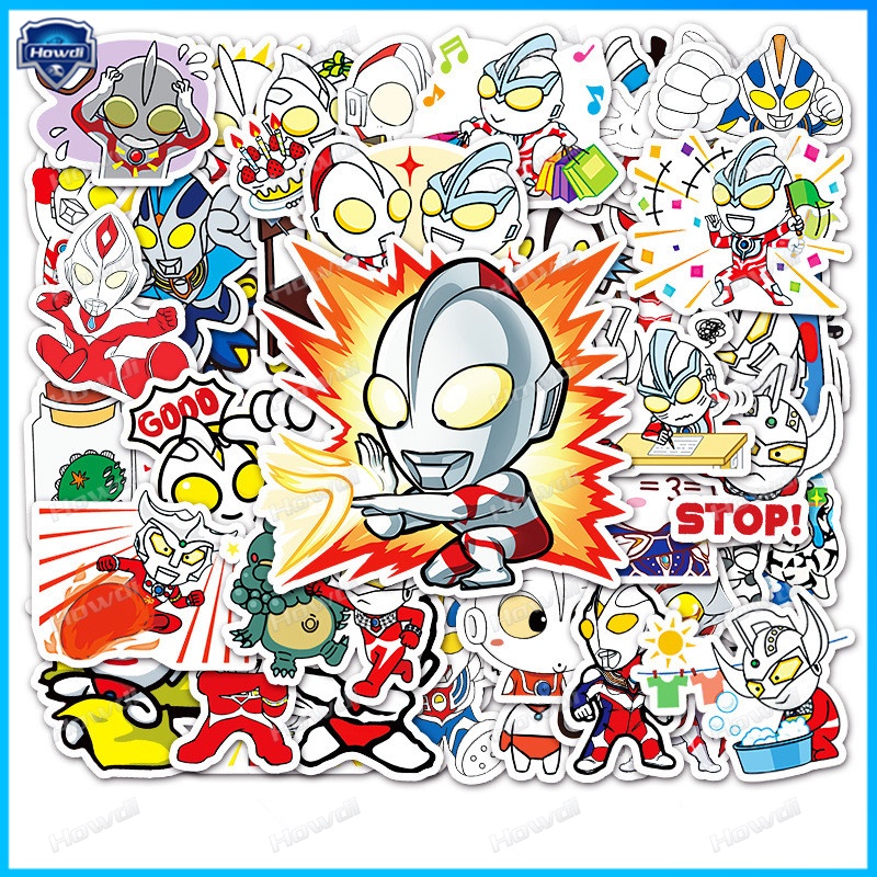 Stiker Kartun Ultraman Tahan Air Untuk Helm Motormobil