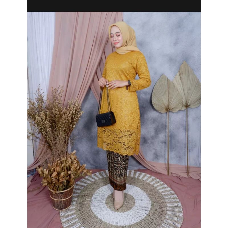 RR Setelan K baya//Stelan kebaya Tunik brokat cantik//kebaya modern//kebaya wisuda//Kebaya Pesta