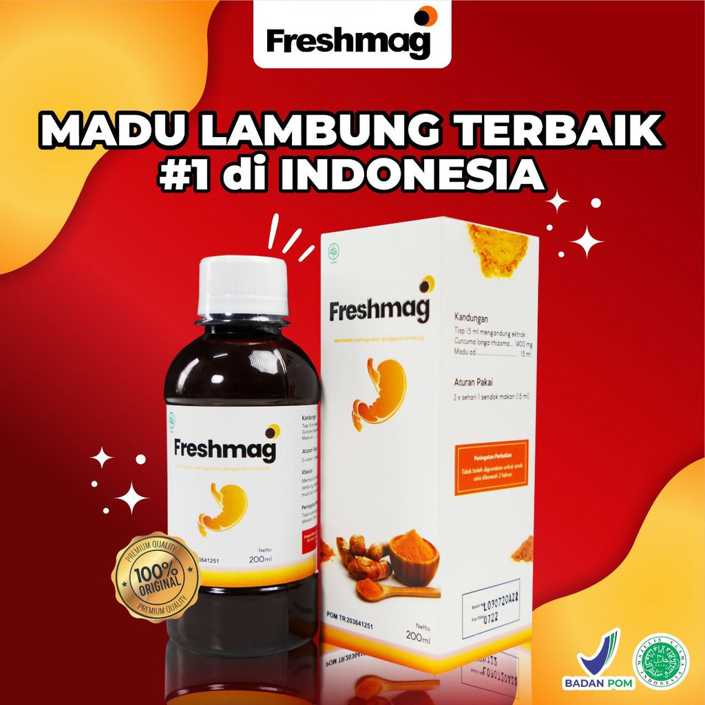 

FRESHMAG - Madu Herbal 3x Lebih Efektif Atasi Masalah Asam Lambung Maag GERD Isi 200 ml