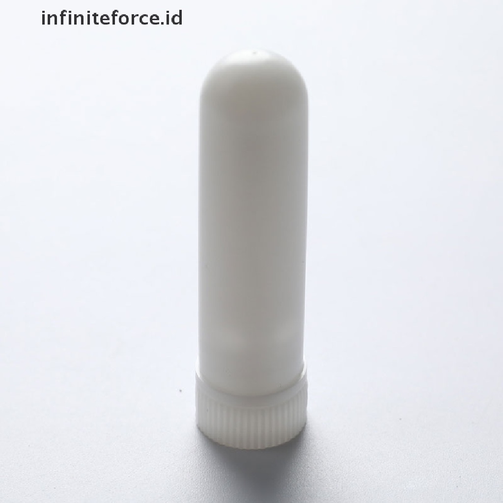 (Infiniteforce.Id) 10pcs Tabung Inhaler Kosong Warna Putih Untuk Minyak Esensial / Aromaterapi