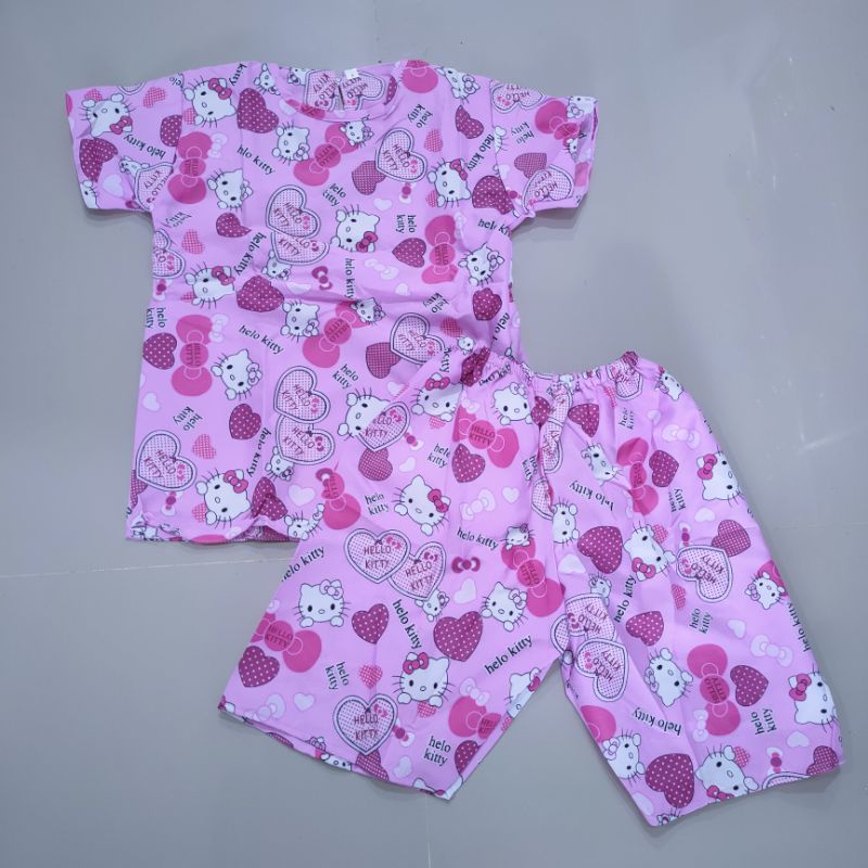 Setelan Anak 3 4 5 6 7 8 9 10 tahun motif kartun karakter lucu baju anak cewek harian santai ( setelan cartoona ) Fatonah Shop