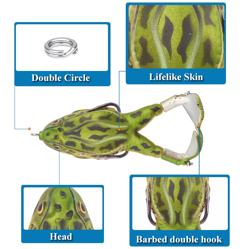 Shengyao 1Pc Umpan Pancing Buatan Bentuk Kodok Bahan Silikon Ukuran 9cm 13.5g Frog Fishing Lure