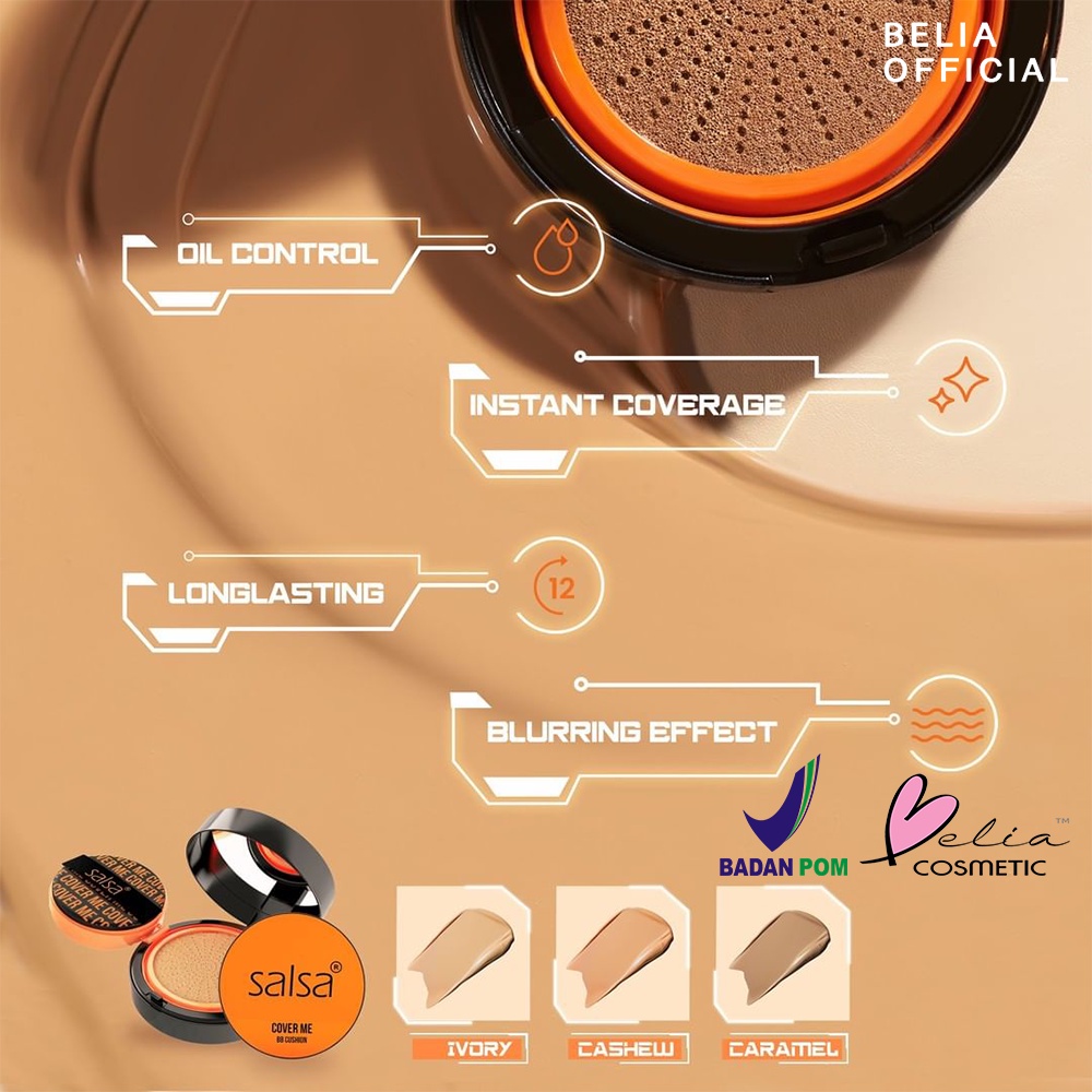 ❤ BELIA ❤ SALSA Cover Me BB Cushion | SPF 30 | Foundation | Make Up | Semi Matte | Coverage | BPOM