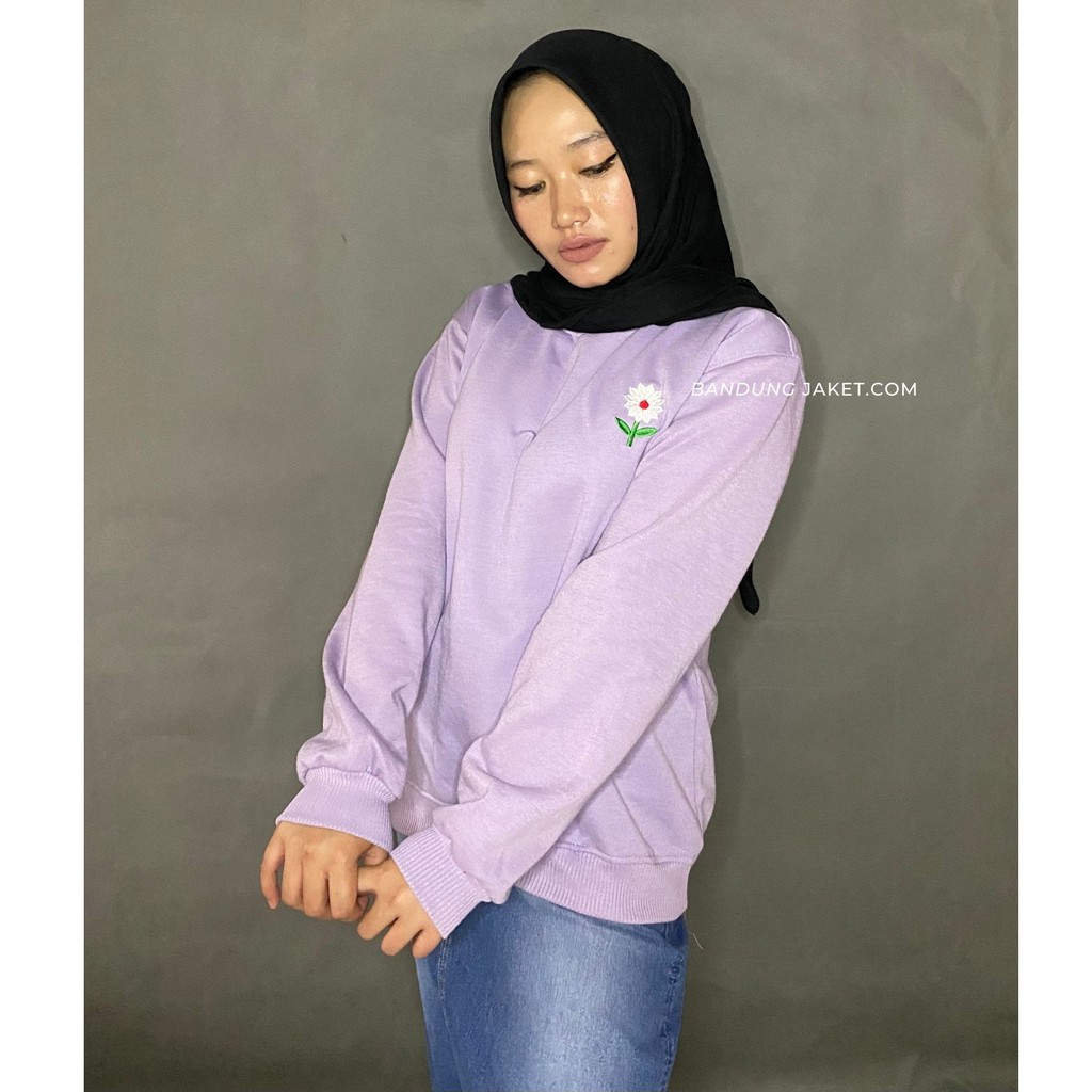 Daisy Flower Bordir // sweater crawneck Wanita