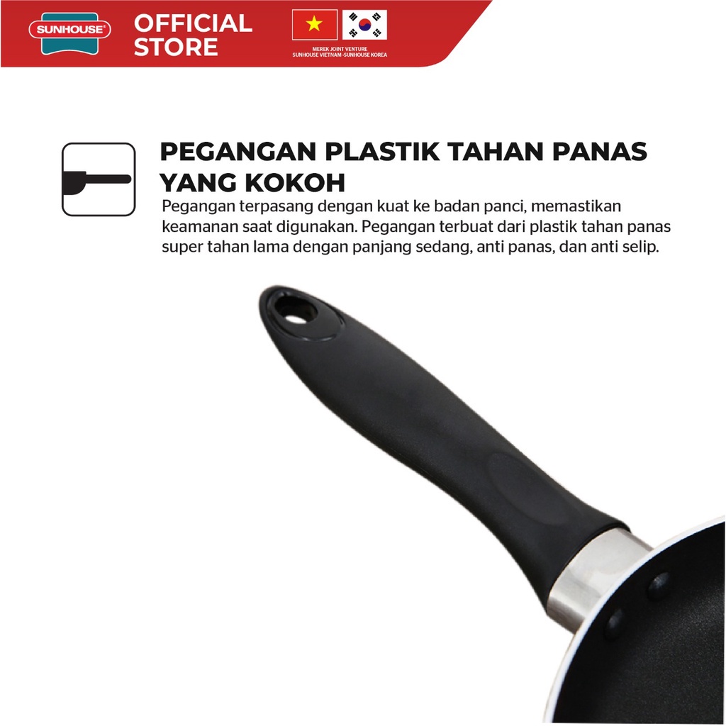 Frypan Sunhouse CT20 Plain Frypan Anti Lengket Hitam 20 cm 1 Pcs || Dapur || Peralatan Masak