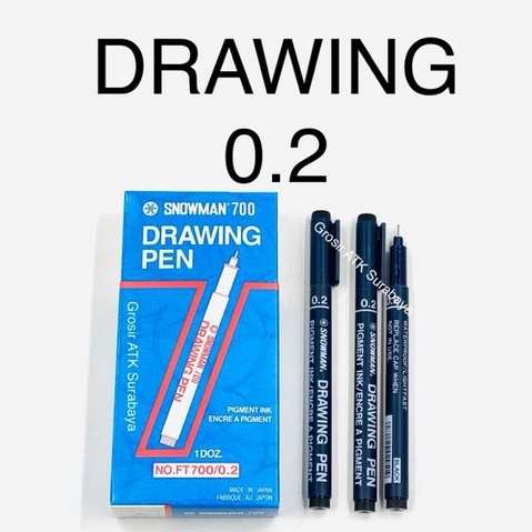 

SPIDOL DRAWING SNOWMAN 0.2 / Drawing Pen Gambar Snowman FT 700 / FT700 0.2 / 0,2