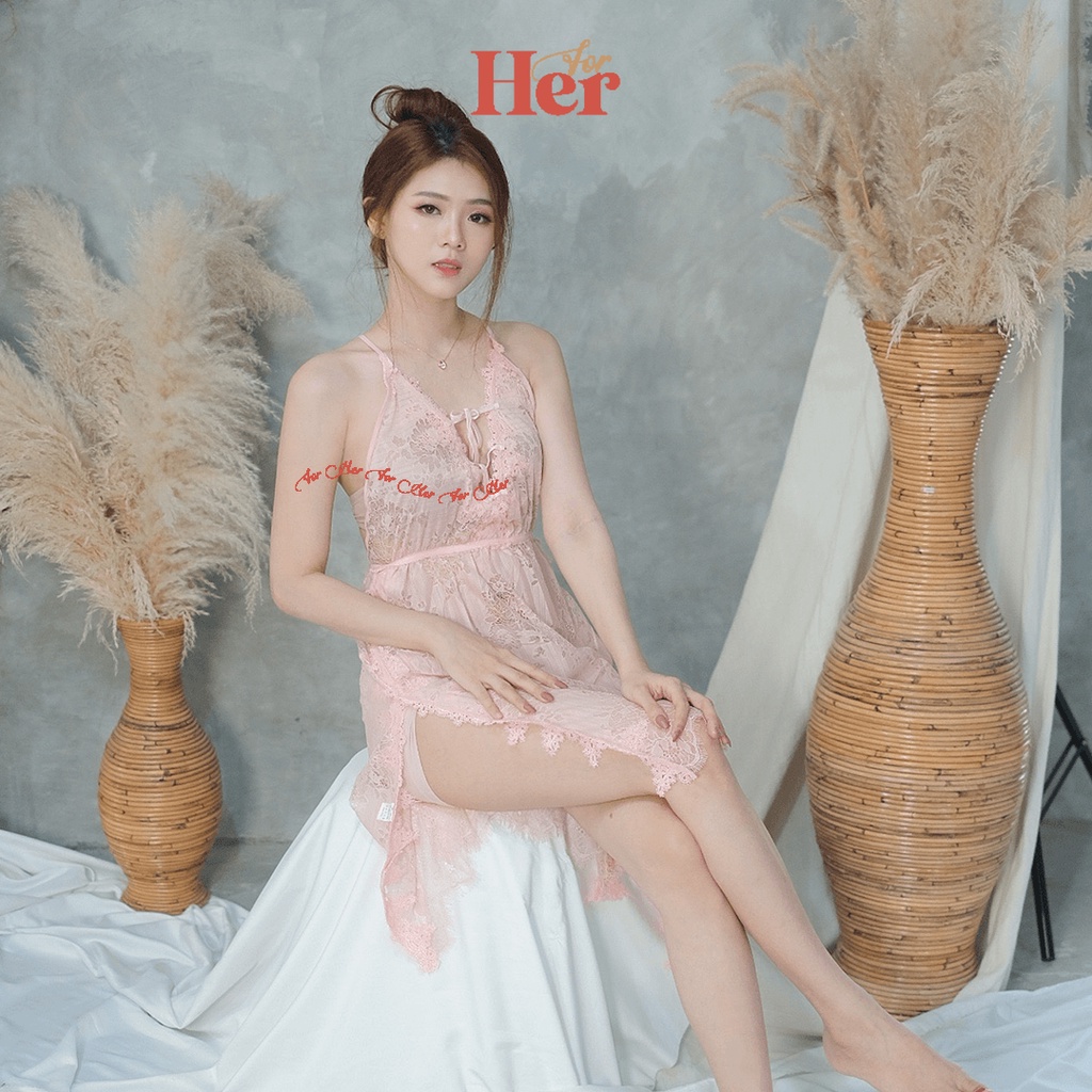 1164 Lingerie Sexy Sling Lace Renda Transparant Baju Tidur Seksi Hot Sleep Wear Premium Burkat Baju Dinas Malam Pertama All Size-3