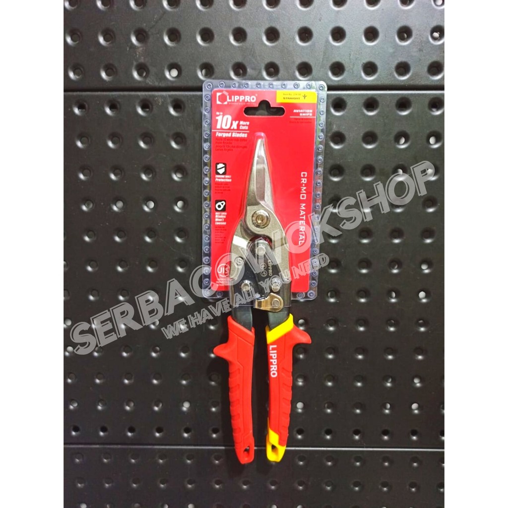 Lippro Gunting Hollow Baja Ringan Gunting Seng 10&quot; Merah Heavy Duty 234-10 Termurah Berkualitas