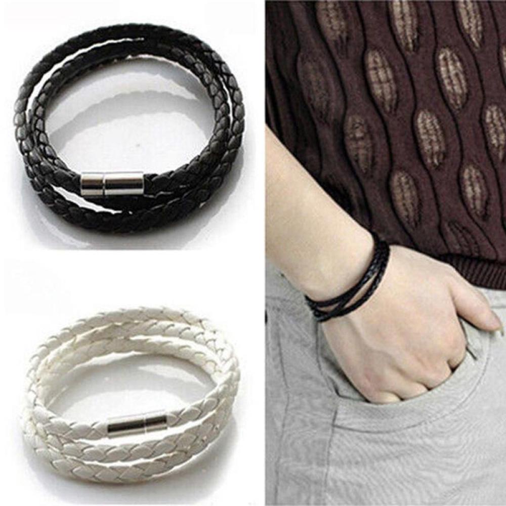 Timekey Gelang Bangle Kulit Pu Multilapis Untuk Unisex G8N1