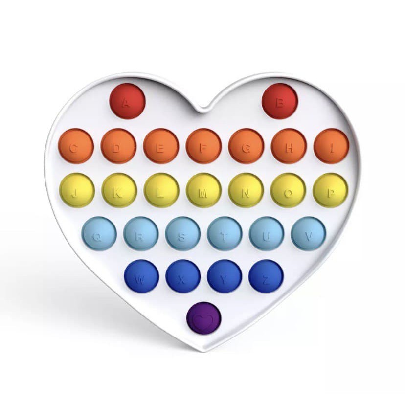 Simple Dimple Simpl Dimpl Fidget Sensory Tik Tok Tiktok Toy Pop It Its-Simple Love Rainbow