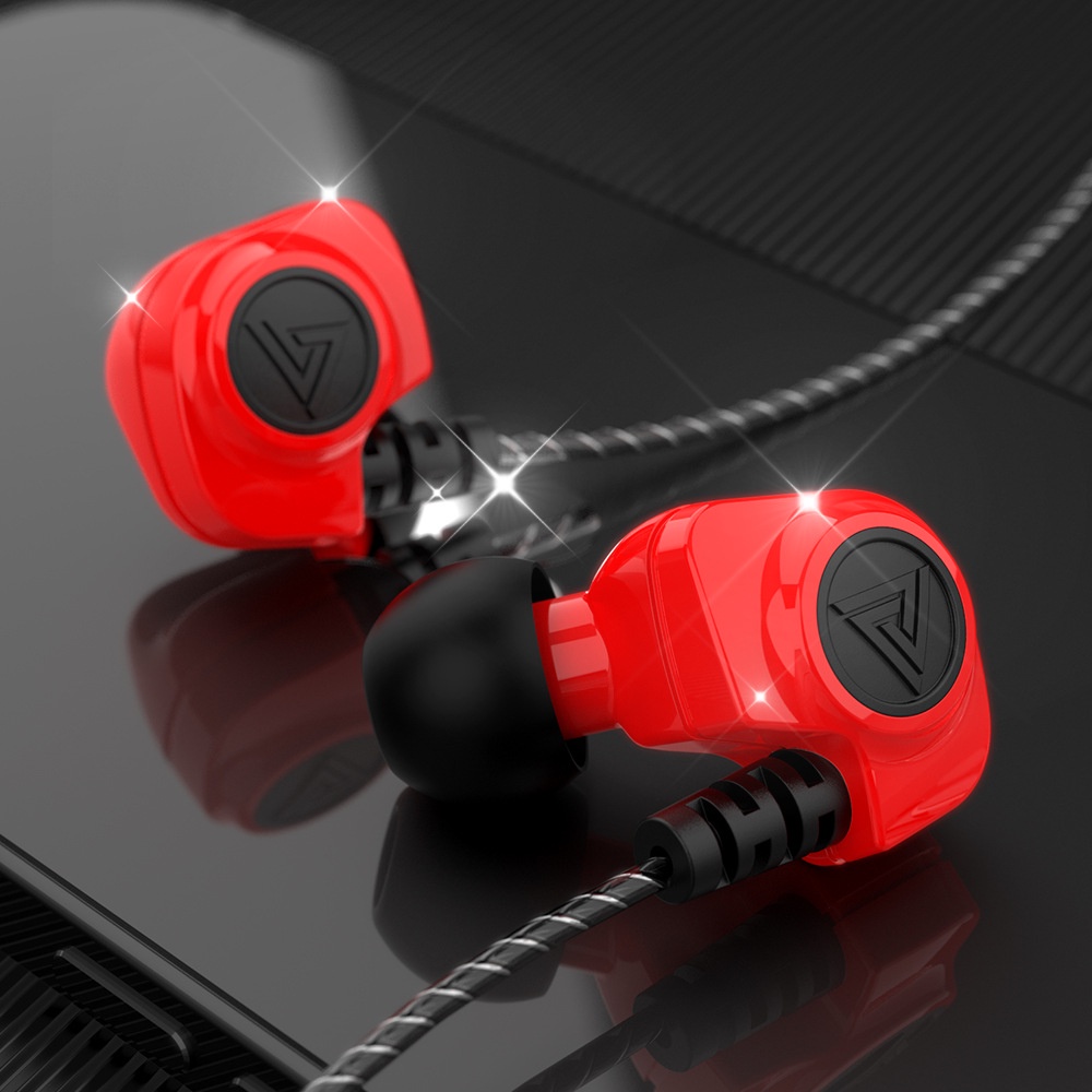 Qkz Sk5 Earphone In Ear Dinamis Heavy Bass Dengan Mic Untuk Olahraga / Lari / Dj