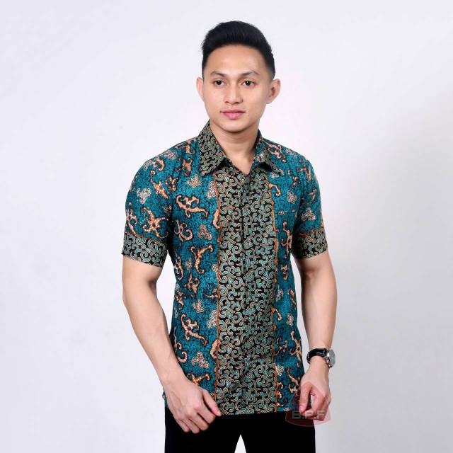 AYO TUKU BATIK BOSS BSWART BATIK HRB026 KENONGO HEM PENDEK PADI PEKALONGAN M L XL BATIK PRIA MURAH L