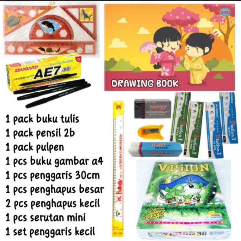 

promo 1 paket alat tulis murah / alat tulis lengkap