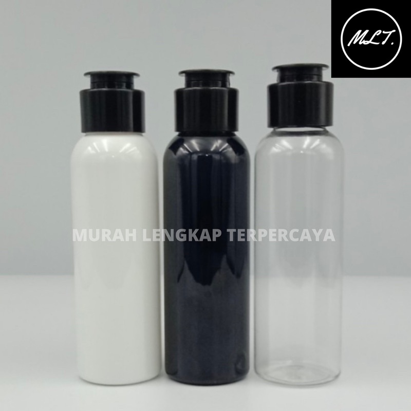 BOTOL FLIPTOP 100 ML FLIP TOP JAMUR HITAM PET PLASTIK BOTOL 100 ML FLIPTOP JAMUR HITAM