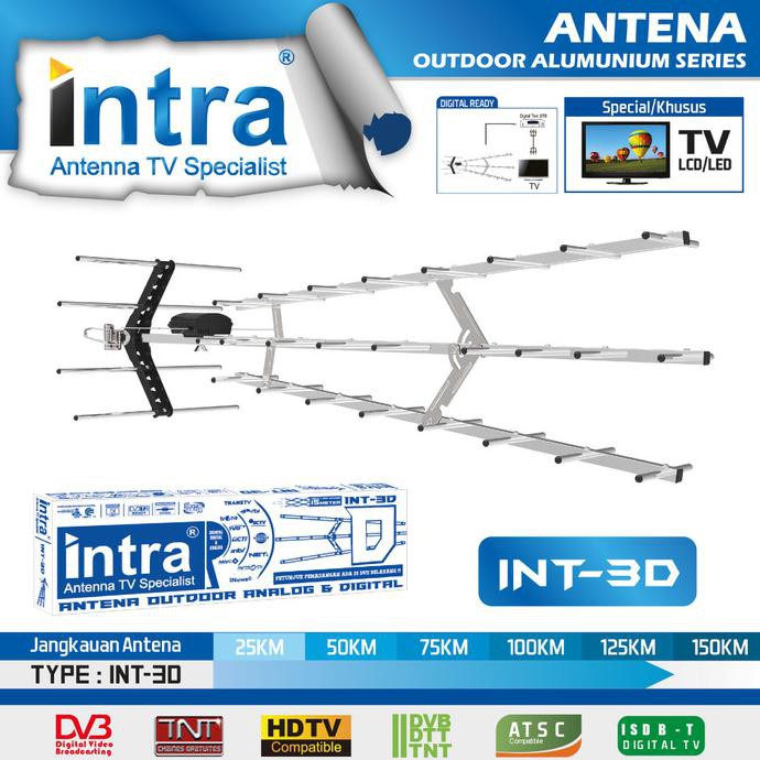 Ready&Siapkirim Antena Tv Outdoor Analog & Digital Intra Int-3D