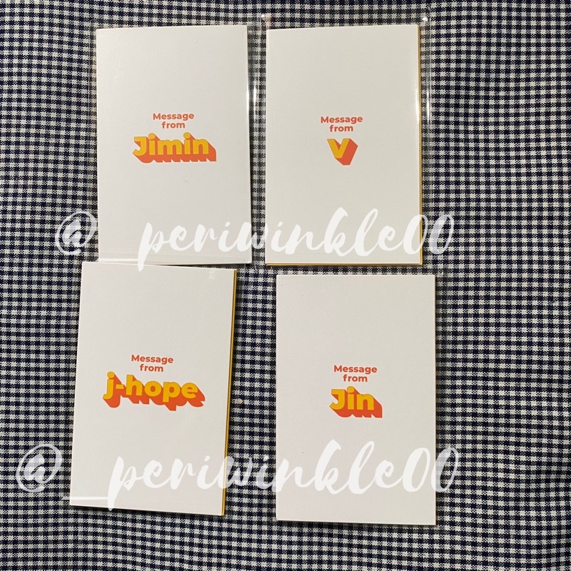 Message Card BTS BUTTER v jimin taehyung jhope jin