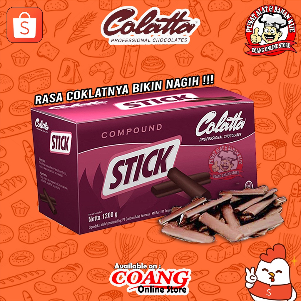 

COLATTA COKLAT STIK COMPOUND 1 KG ( Berat aktual 1,2 KG )