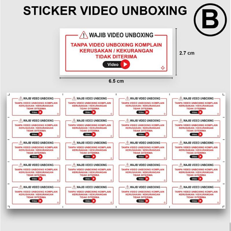 

Sticker Video Unboxing B 100pcs