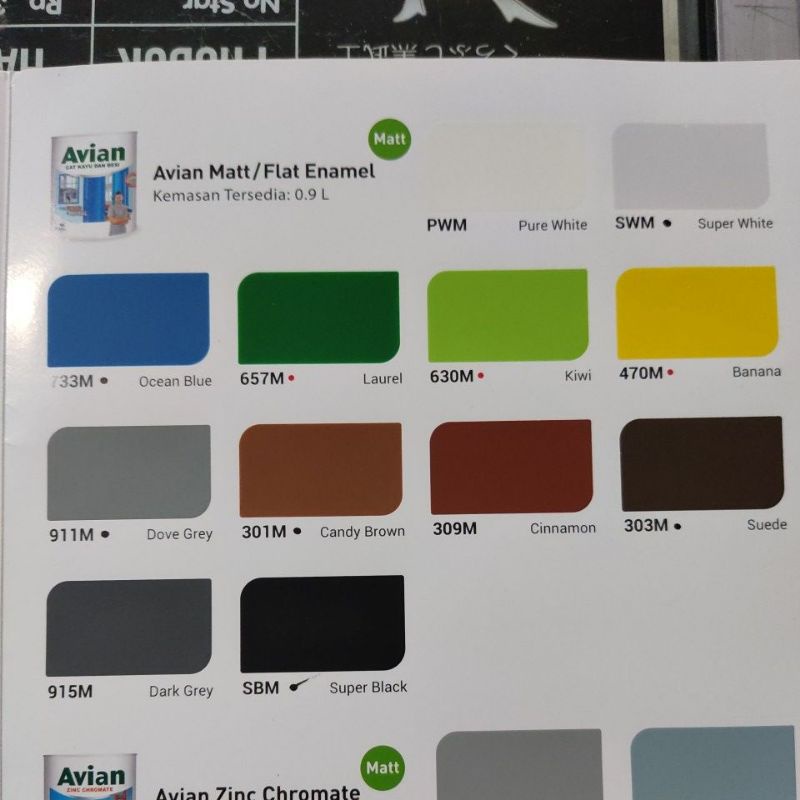 

H7Y Avian Cat Besi Kayu Doff/Putih doff/hitam doff/coklat doff/abu doff/biru doff/cat matt