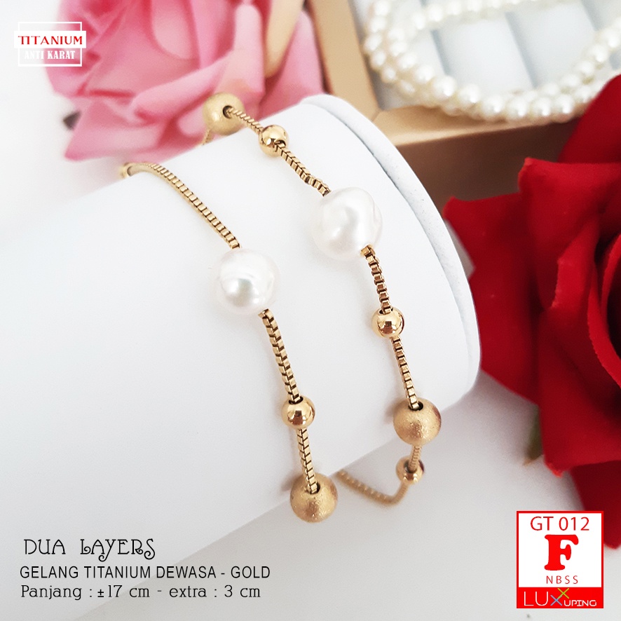 GT 012- Gelang Titanium Wanita Cantik Mata Zirkon Perhiasan Wanita Fashion Korea - Luxx Xuping