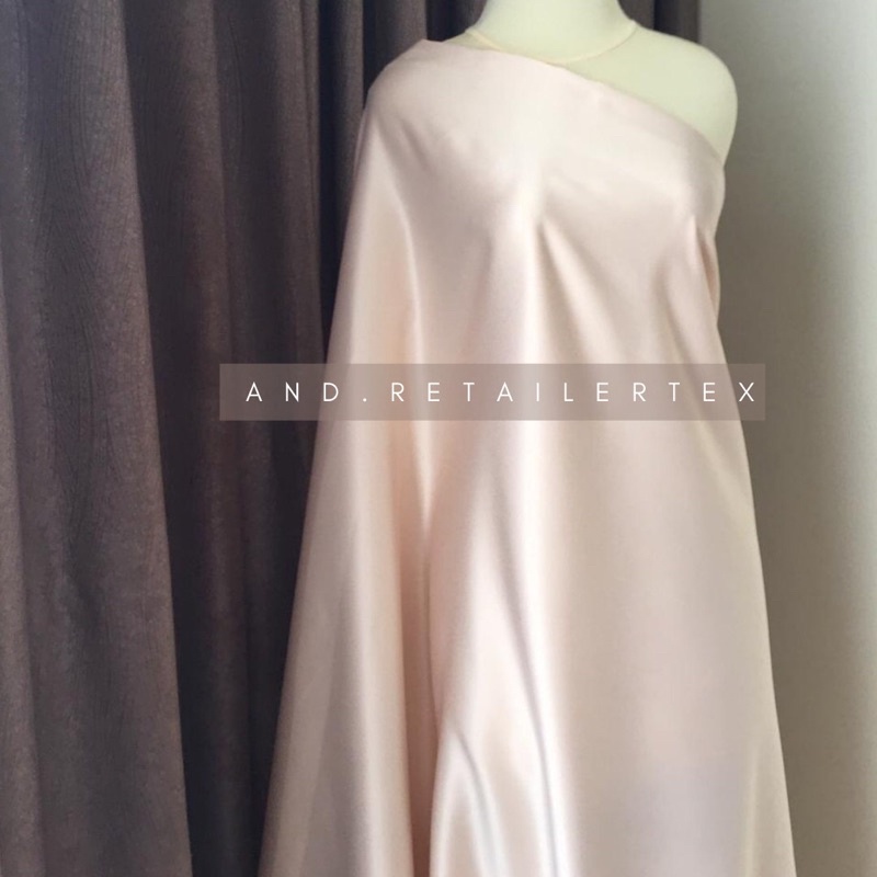 Kain Satin Velvet Premium Warna Cream Bahan Seragaman Bahan Furing Bisa untuk Background Backdrop Foto Produk