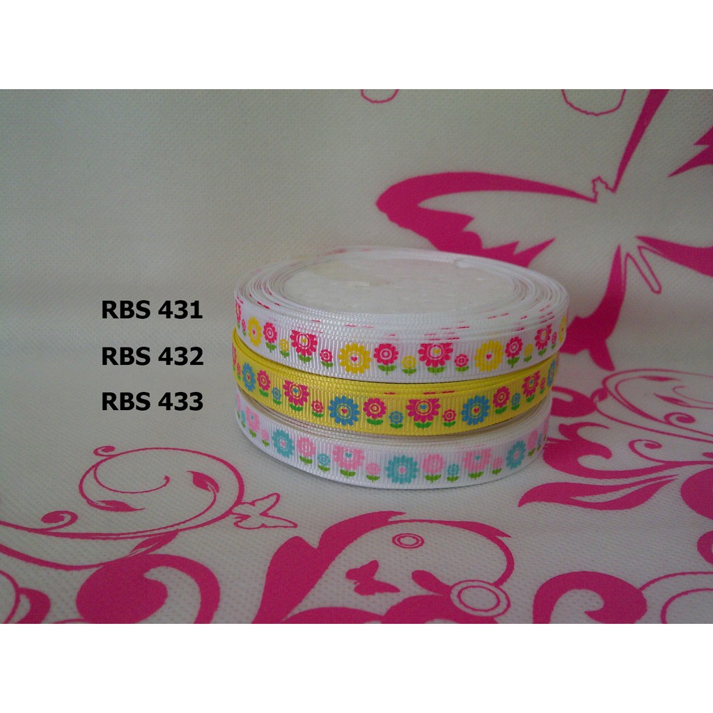 

[10 YARD] PITA GROSGRAIN MOTIF BUNGA SALE RBS 431,432,433