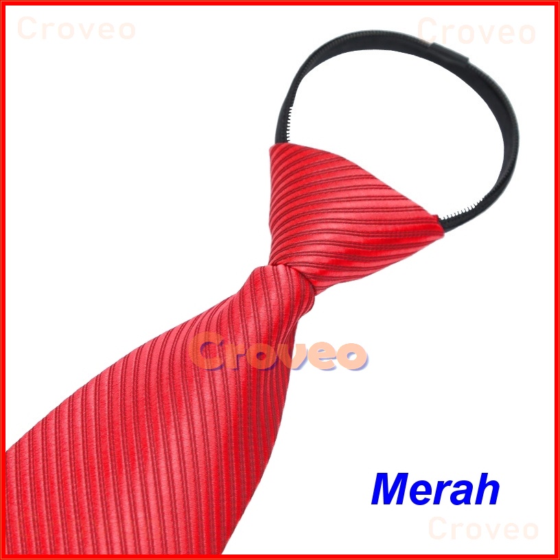 Dasi Pria Instan Resleting 3 Inch Garis Salur Instant Langsung 8 cm Otomatis Hitam Siap Pakai Jadi Zipper Formal Merah Warna Biru SIlver tie Necktie Praktis Velcro Remaja Polos Wisuda Seragam Kerja Kantor Pengantin Set Resmi Mewah Simpel Slim Premium Set