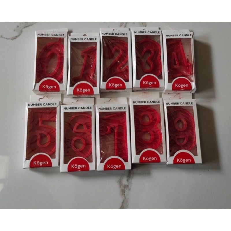 Lilin Ulang Tahun Angka warna MERAH (harga ECERAN)