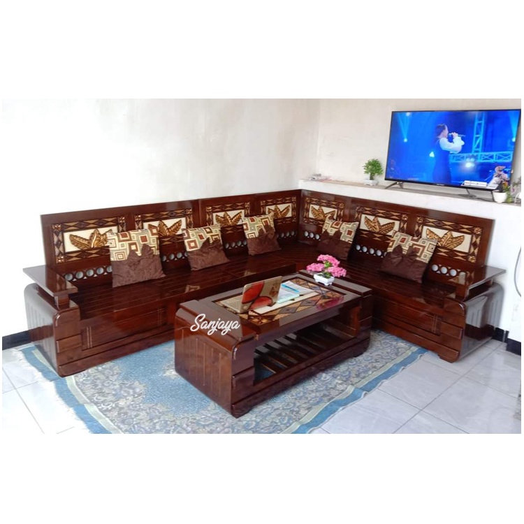 Kursi Tamu Jati Murah Asli Jepara Model Sudut Minimalis Kursi Ruang Tamu