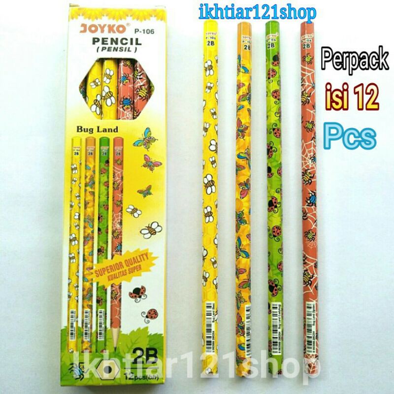 

1 Pack Pensil 2B Joyko P-106/Pencil 2B Joyko P 106 isi 12 pcs