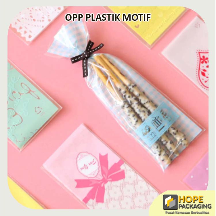 [10 PCS] Plastik OPP Kue Cake Candy Cookies imlek polos dan Motif Mix Size S dan M