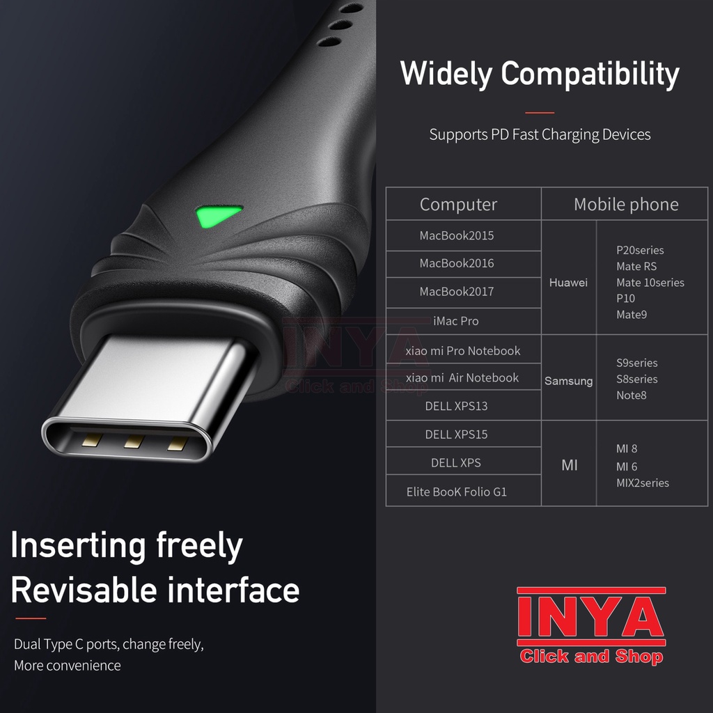 MCDODO CA-6660 Type C to Type C Data Cable 1.5m - 3A Quick Charging - Kabel Data