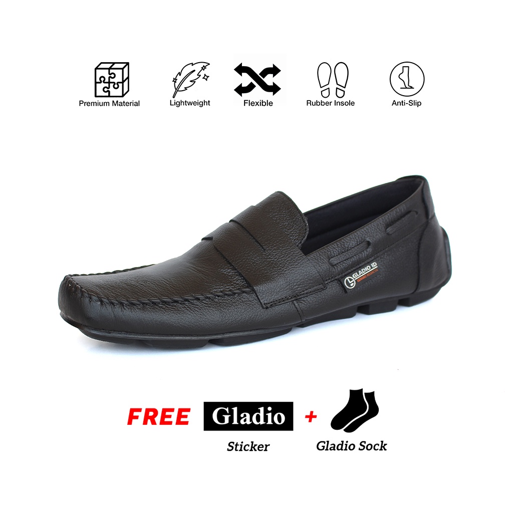Sepatu Pria Slip on Gladio Bahan Kulit _ Gladio SW