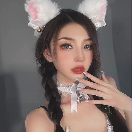 BL-03 BANDO KUCING KERINCING bulu halus kawaii nekomimi neko cat hairband black white cosplay