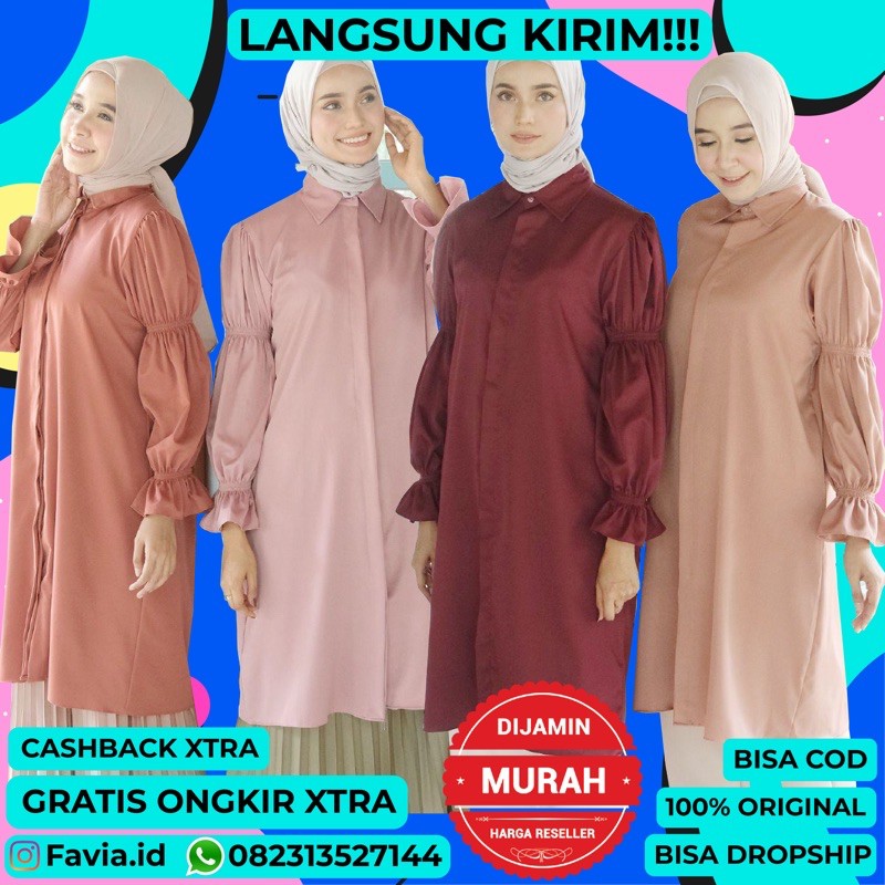 [REAL PICTURE] RHONA TUNIK HAZELNUT IMPORT TANAH ABANG PGMTA METRO GROSIR SUPPLIER KONVEKSI TERMURAH