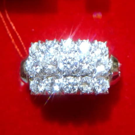 Cincin Wanita Kawin Nikah Original Emas Gold 18k Berlian Diamond Eropa Putih Asli DK1557
