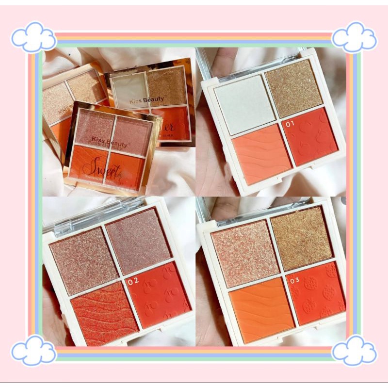 PROMO ECER!!!HIGHLITER&amp;BLUSH ON SWEET KISS BEAUTY 83100