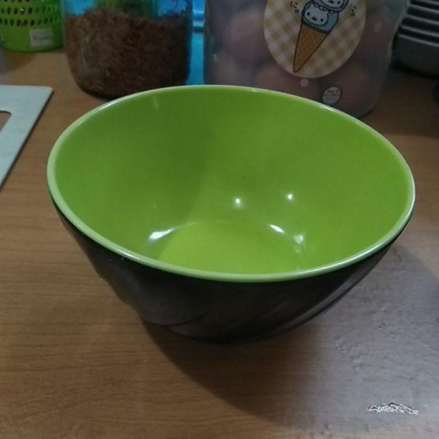 Mangkok Ulir Miring 2 Warna 6 Hijau Stabilo Hitam Melamine - Golden Dragon W-06a3