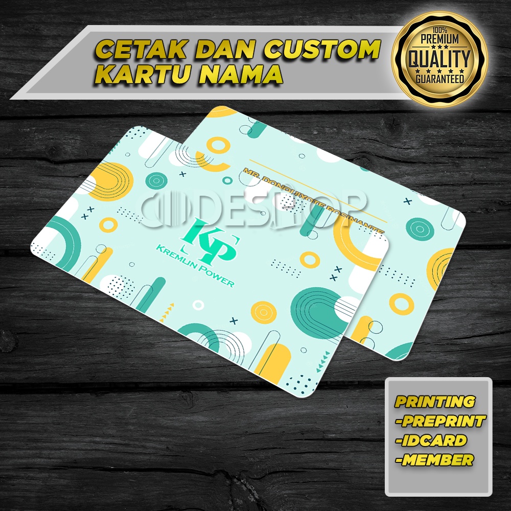 Custom Kartu Nama Member Pre-Printed PVC Premium