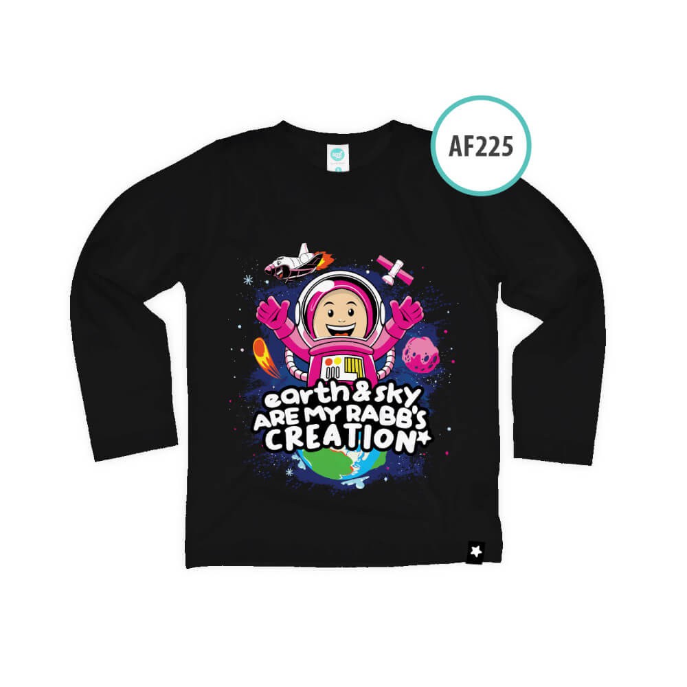 Kaos Anak Muslim Afrakids AFRA - AF225 Earth And Sky Are My Rabb's Creation