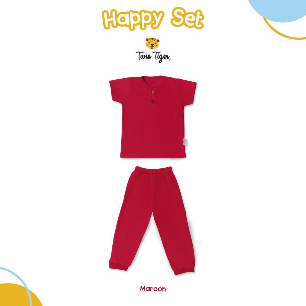 Twin Tiger 0-5 Tahun Setelan Baju Pendek Celana Panjang Happy Set Playset SNI CBKS