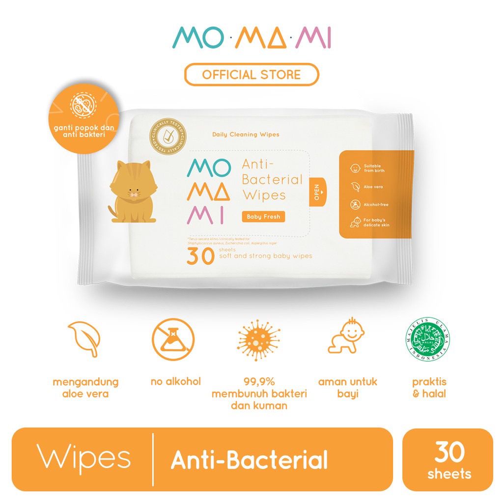 Momami Antibacterial Anti Bacterial, Water, Pacifier &amp; Bottle, Tooh &amp; Gum Wipes Tissue Tisue Bayi Baby, Mama's Choice Wipes Wajah &amp; Tangan Bayi