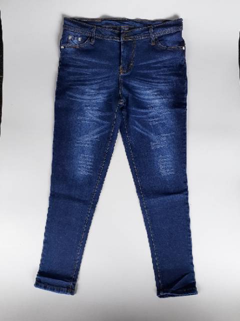 Celana Jeans Panjang Sobek Laser Skinny Wanita Jumbo // Size 27-34