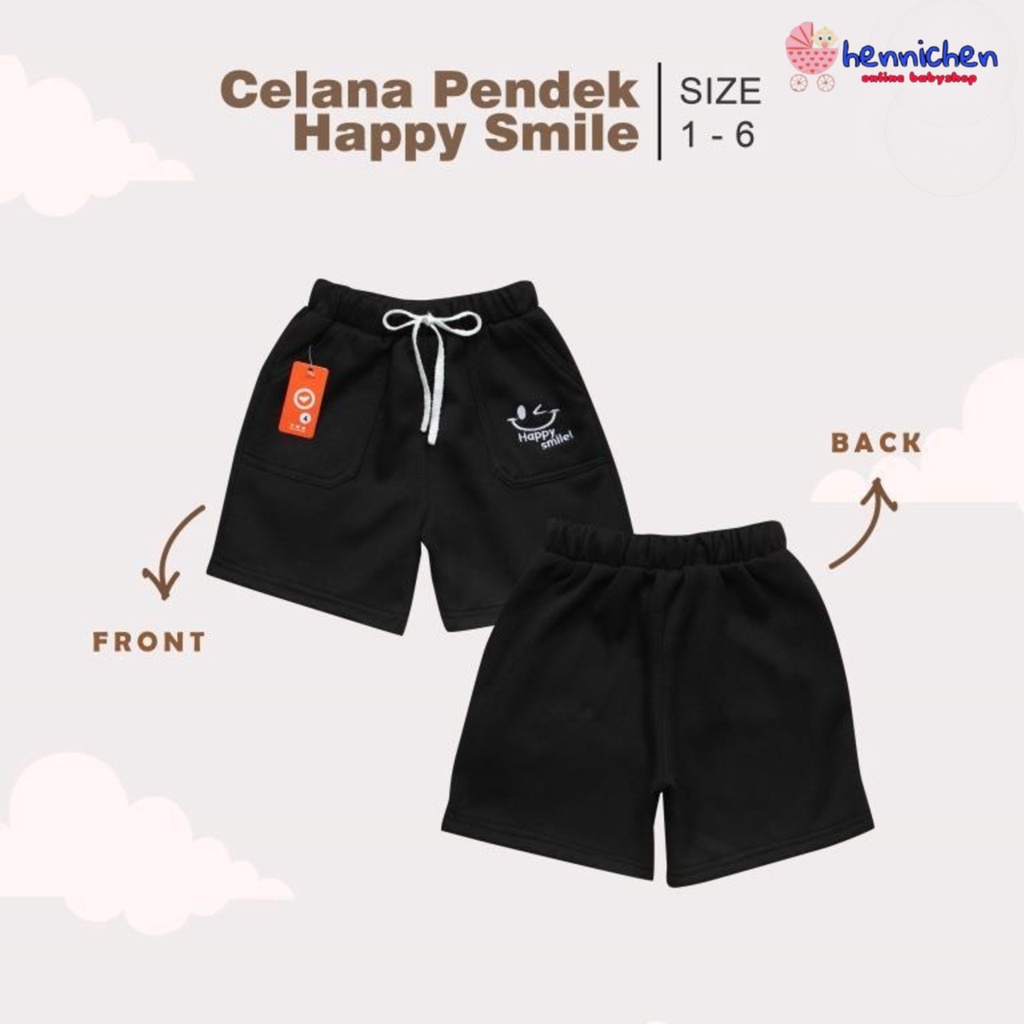 Celana Anak Pendek Happy Smile Celana Pendek Anak Laki-Laki (1-6 Tahun) OVIKIDS