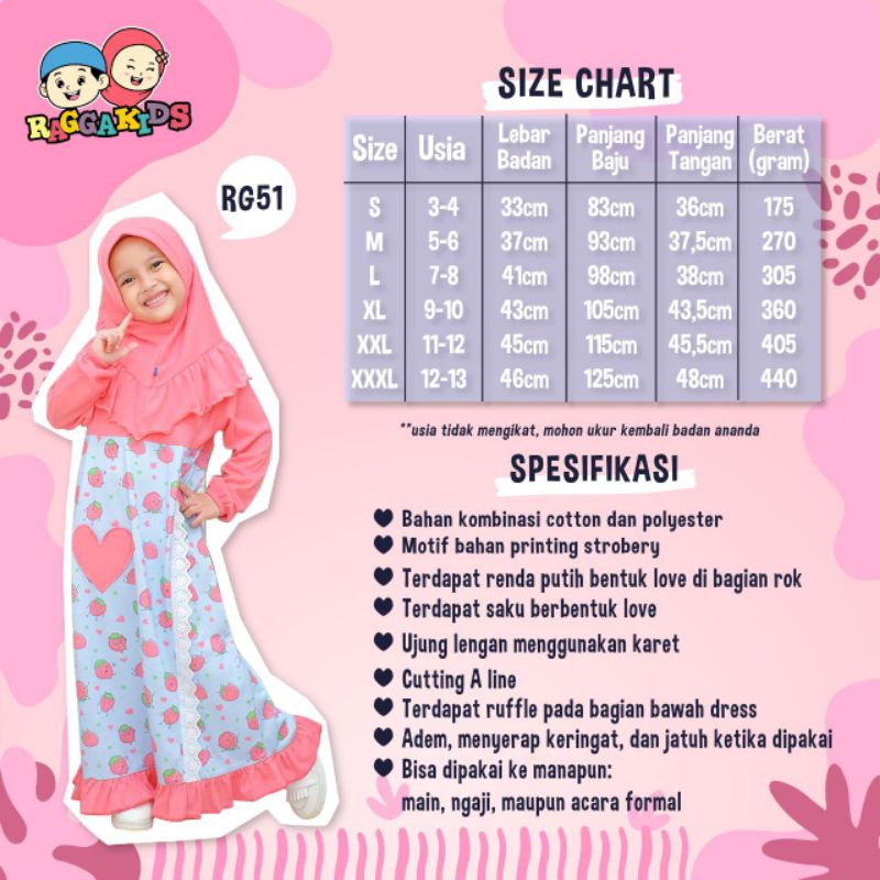 gamis anak kaos Raggakids RG 51